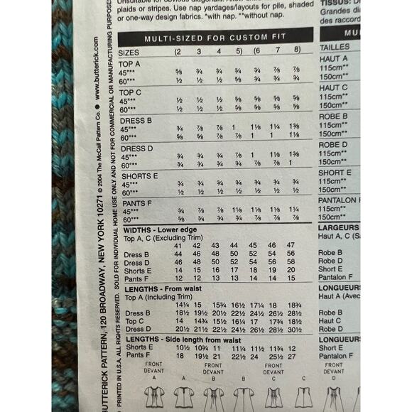 Butterick 4176 pattern toddlers top dress shorts pants sz 2 3 4 5 - Picture 5 of 7